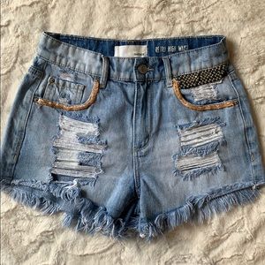 Ripped Jean Shorts